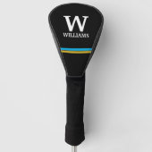 Elegant monogram initiaal naam gepersonaliseerd golfheadcover (Voorkant)