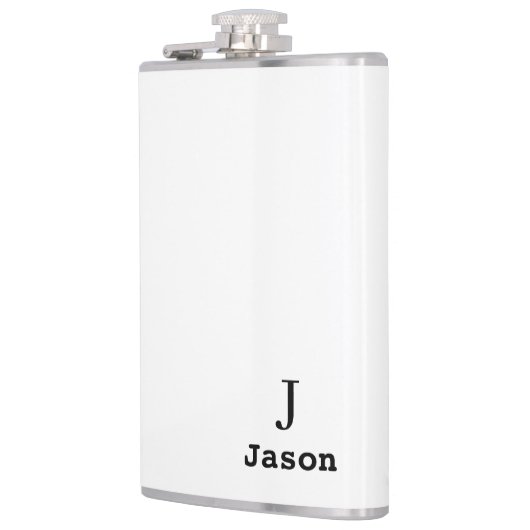 Elegant Monogram Initiaal Naam Gepersonaliseerd Heupfles (Links)