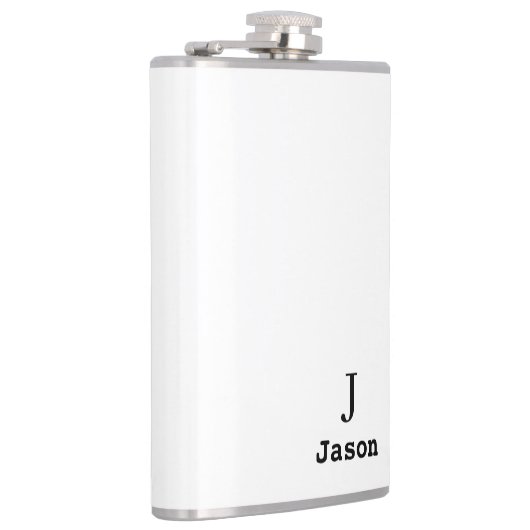 Elegant Monogram Initiaal Naam Gepersonaliseerd Heupfles (Rechts)