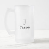 Elegant Monogram Initiaal Naam Gepersonaliseerd Matglas Bierpul (Links)