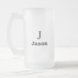 Elegant Monogram Initiaal Naam Gepersonaliseerd Matglas Bierpul