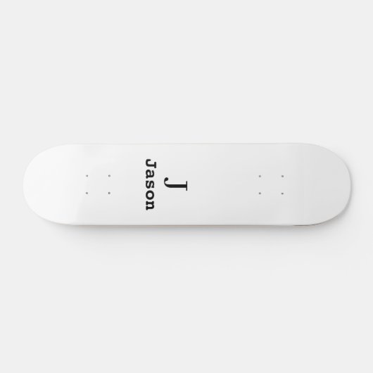 Elegant Monogram Initiaal Naam Gepersonaliseerd Persoonlijk Skateboard (Horizontaal)