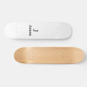 Elegant Monogram Initiaal Naam Gepersonaliseerd Persoonlijk Skateboard (Horizontaal)
