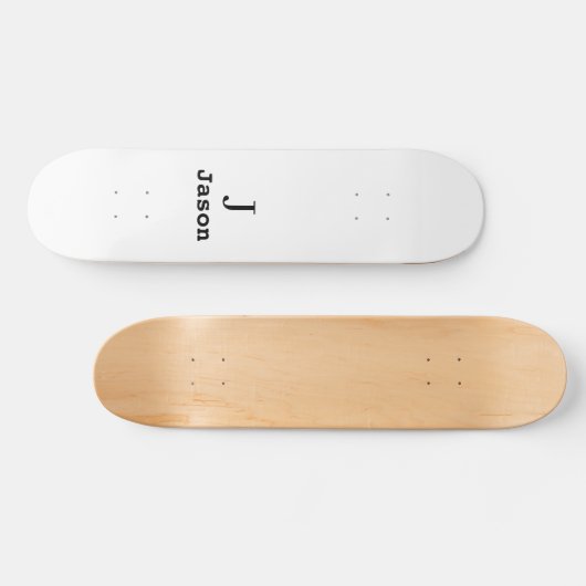 Elegant Monogram Initiaal Naam Gepersonaliseerd Persoonlijk Skateboard (Horizontaal)