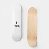 Elegant Monogram Initiaal Naam Gepersonaliseerd Persoonlijk Skateboard (Voorkant)