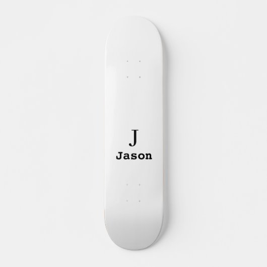 Elegant Monogram Initiaal Naam Gepersonaliseerd Persoonlijk Skateboard (Voorkant)