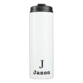 Elegant Monogram Initiaal Naam Gepersonaliseerd Thermosbeker (Voorkant)