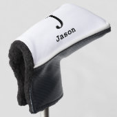 Elegant Monogram Initiaal Naam Gepersonaliseerd Wi Golfheadcover (3/4 voorkant)