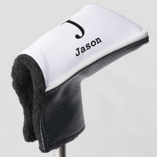 Elegant Monogram Initiaal Naam Gepersonaliseerd Wi Golfheadcover (3/4 voorkant)