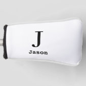 Elegant Monogram Initiaal Naam Gepersonaliseerd Wi Golfheadcover (Voorkant)