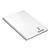 Elegant Monogram Initiaal Naam Gepersonaliseerd Wi Notitieboek (Rechterzijde)