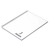 Elegant Monogram Initiaal Naam Gepersonaliseerd Wi Notitieboek (Linkerzijde)