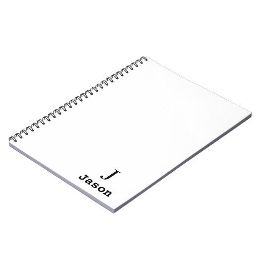 Elegant Monogram Initiaal Naam Gepersonaliseerd Wi Notitieboek (Linkerzijde)