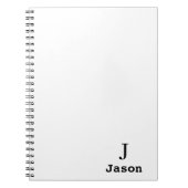Elegant Monogram Initiaal Naam Gepersonaliseerd Wi Notitieboek (Voorkant)