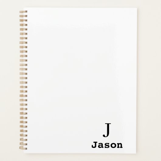 Elegant Monogram Initiaal Naam Gepersonaliseerd Wi Planner (Voorkant)
