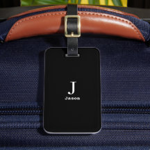 Elegant Monogram Initiaal Naam Gepersonaliseerd Zw