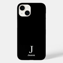 Elegant Monogram Initiaal Naam Gepersonaliseerd Zw Case-Mate iPhone 14 Hoesje
