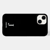 Elegant Monogram Initiaal Naam Gepersonaliseerd Zw Case-Mate iPhone Case (Achterkant (horizontaal))