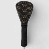 Elegant Monogram Initiaal Naam Gepersonaliseerd Zw Golfheadcover (Voorkant)