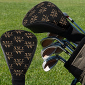 Elegant Monogram Initiaal Naam Gepersonaliseerd Zw Golfheadcover