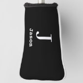 Elegant Monogram Initiaal Naam Gepersonaliseerd Zw Golfheadcover (Draai 90)