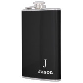 Elegant Monogram Initiaal Naam Gepersonaliseerd Zw Heupfles (Links)