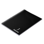 Elegant Monogram Initiaal Naam Gepersonaliseerd Zw Notitieboek (Linkerzijde)