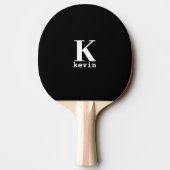 Elegant monogram initiaal naam gepersonaliseerd zw tafeltennisbatje (Achterkant)