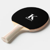 Elegant monogram initiaal naam gepersonaliseerd zw tafeltennisbatje (Voorkant Gekanteld)