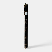 Elegant Monogram Initiaal naam zwart gepersonalise iPhone 15 Case (Linkerkant)