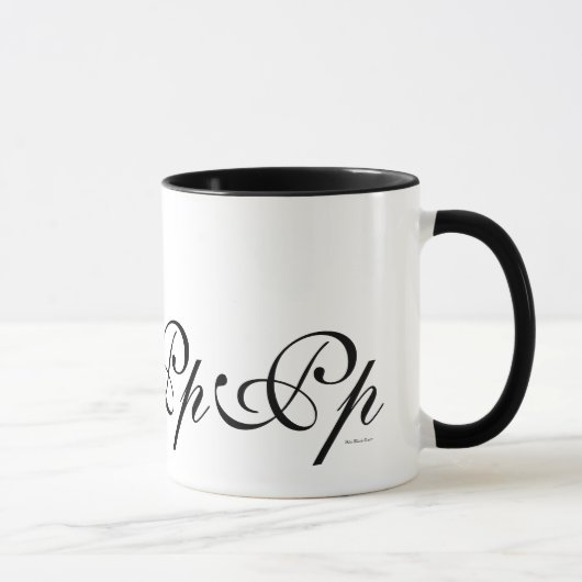 Elegant Monogram Initiaal P KoffieMok Mok (Rechts)