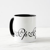 Elegant Monogram Initiaal P KoffieMok Mok (Voorkant links)