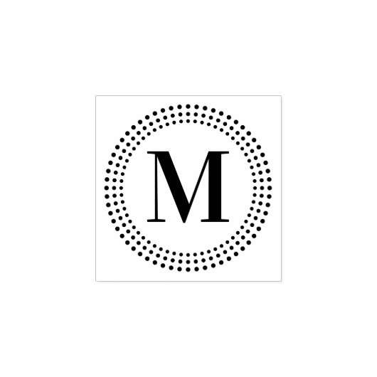 Elegant monogram initiaal radiale sunburst stit re rubberstempel (Afrduk)