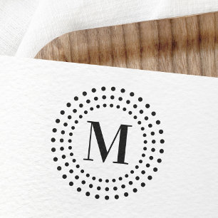 Elegant monogram initiaal radiale sunburst stit re rubberstempel