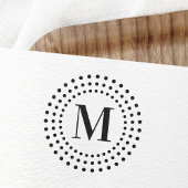 Elegant monogram initiaal radiale sunburst stit re rubberstempel