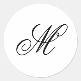 Elegant Monogram Initiaal Ronde Sticker