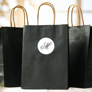 Elegant Monogram Initiaal Ronde Sticker