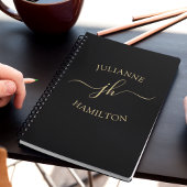 Elegant Monogram Initiaal Script Name Notitieboek