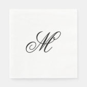Elegant Monogram Initiaal Servet (Voorkant)