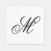 Elegant Monogram Initiaal Servet (Voorkant)