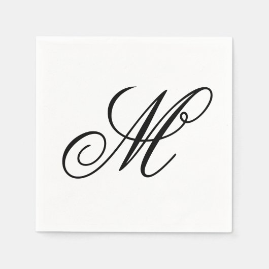 Elegant Monogram Initiaal Servet (Voorkant)