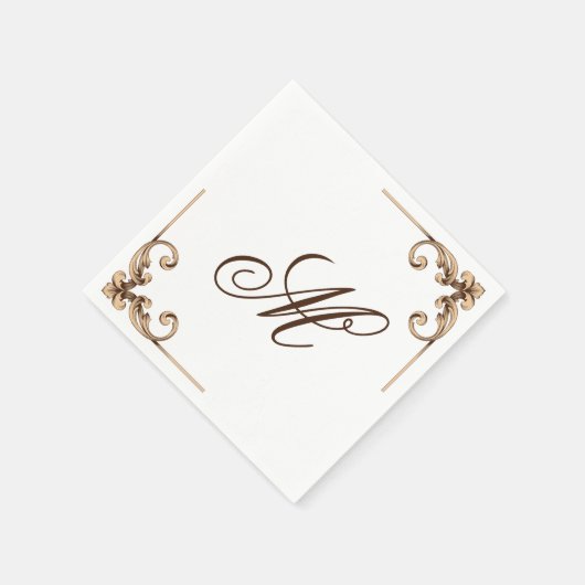 Elegant Monogram Initiaal Servet (Hoek)