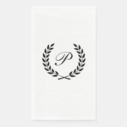 Elegant Monogram Initiaal Servet (Voorkant)