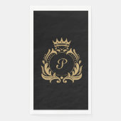 Elegant Monogram Initiaal Servet (Voorkant)