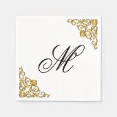 Elegant Monogram Initiaal Servet (Voorkant)