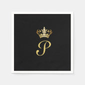 Elegant Monogram Initiaal Servet (Voorkant)