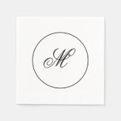 Elegant Monogram Initiaal Servet (Voorkant)