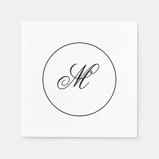 Elegant Monogram Initiaal Servet (Voorkant)