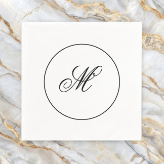 Elegant Monogram Initiaal  Servet