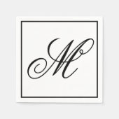 Elegant Monogram Initiaal Servet (Voorkant)